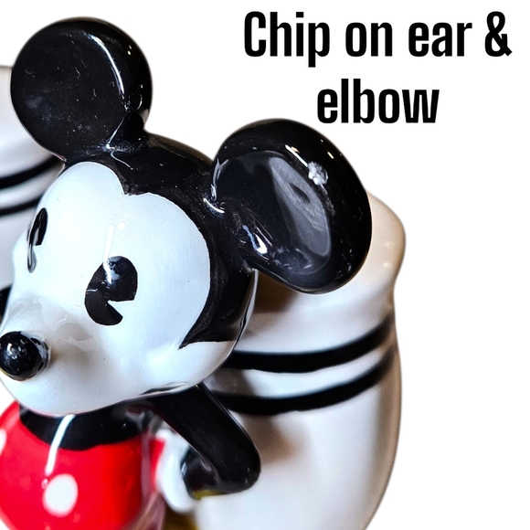Disneyana Collectible Mickey Mouse Salt & Pepper Shaker Set Gibson Retro Pie Eye - Picture 4 of 10